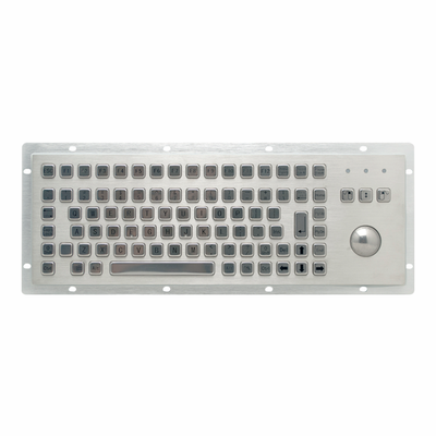 研龙HS392G6 金属轨迹球键盘90键 不锈钢键盘嵌入式 工业USB接口键盘独立F1~F12