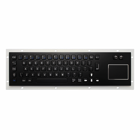研龙HS392C5-BL黑色嵌入式 不锈钢金属大工业键盘 带触摸板鼠标