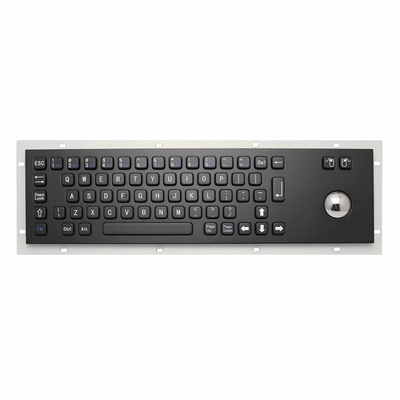 研龙HS392G5-BL 黑色嵌入式 不锈钢金属大工业键盘 带轨迹球鼠标