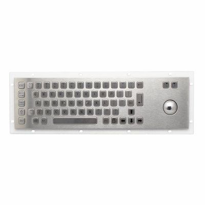 研龙HS392G5 不带FN 金属不锈钢工业大键盘带轨迹球鼠标嵌入式键盘